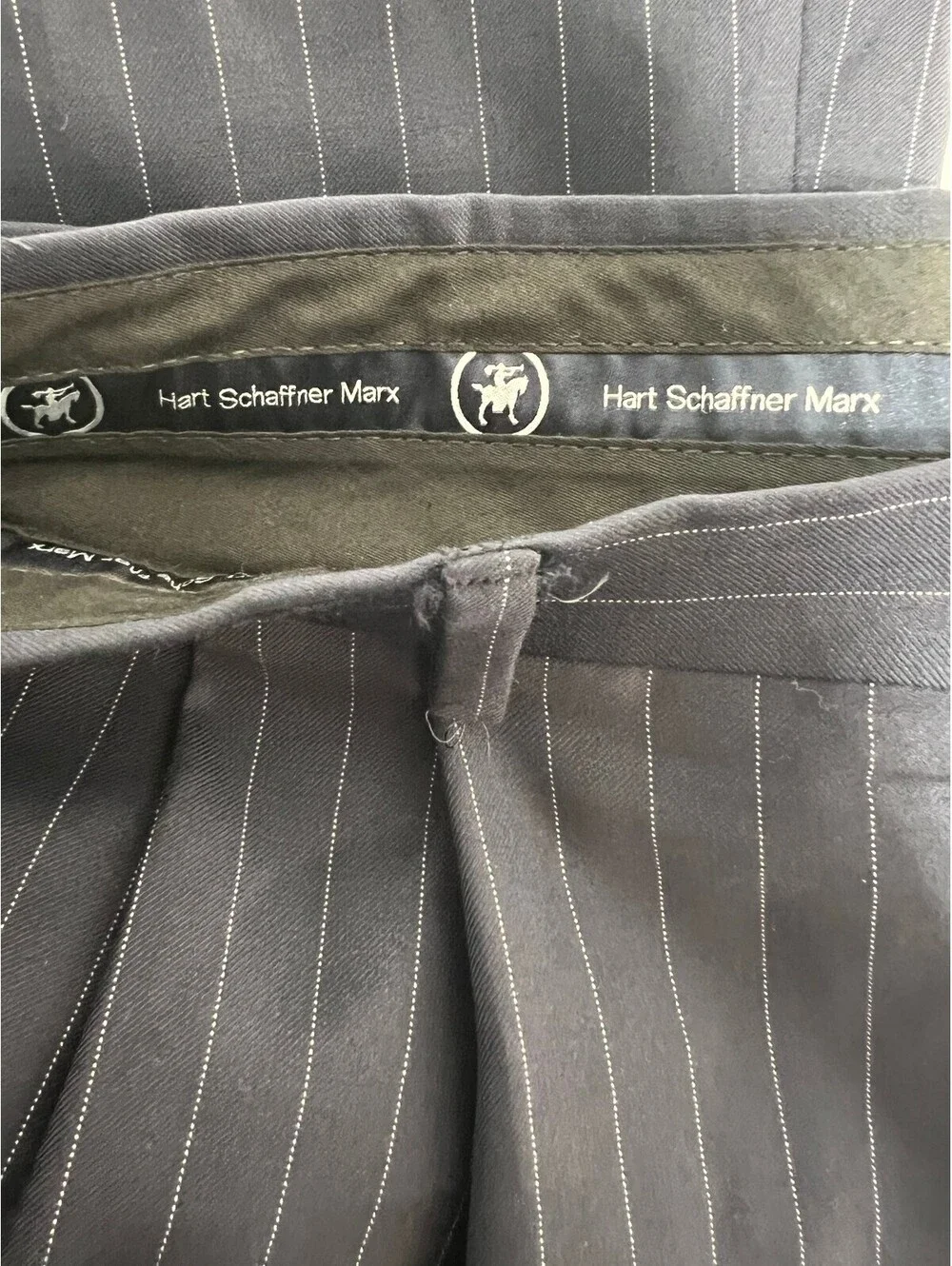 Hart Schaffner Marx Men's Navy Blue Pinstripe Dress Pants Size 37 Waist